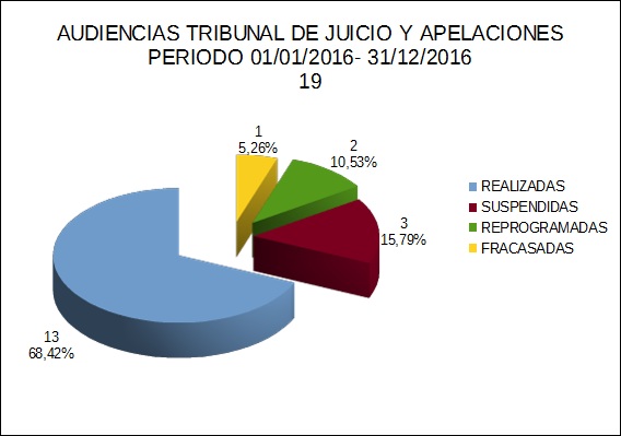 AUDIENCIAS TRIBUNAL DE JUICIO Y APELACIONES- PERIODO 01-01-2016-31-12-2016